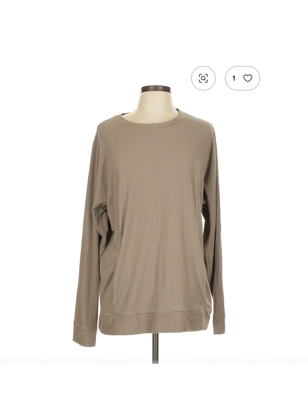 Tommy John Size L Long Sleeve T-Shirt Tan